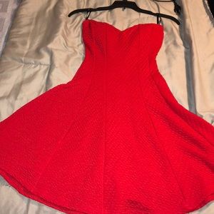 A red strapless dress!